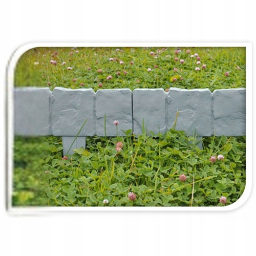 Szary PŁOTEK OBRZEŻE Ogrodowe PALISADA Ozdobna 25 x 23 cm - komplet 10 szt