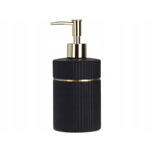 Ceramiczny Dozownik do mydła / Płynu do naczyń 350 ml - CZARNY ZŁOTY