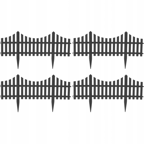 Szary PŁOTEK OBRZEŻE Ogrodowe PALISADA Ozdobna 60 x 32 cm - komplet 4 szt