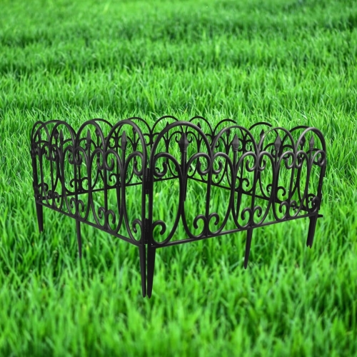 Czarny PŁOTEK OBRZEŻE Ogrodowe PALISADA Ozdobna 60 x 30 cm - komplet 4 szt