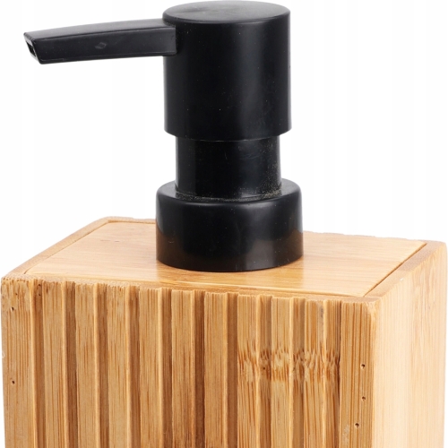 BAMBUSOWY Dozownik do mydła / Płynu do naczyń 280 ml - BRĄZOWY, CZARNY