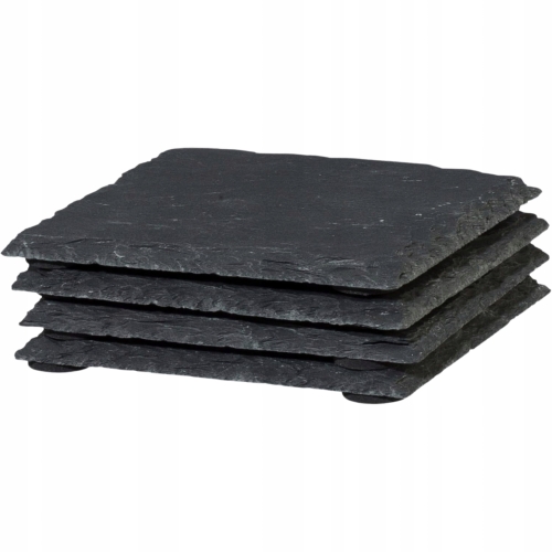 KWADRATOWY ŁUPEK 10 x 10 cm Kamienna podstawka pod kubek - 4 sztuki
