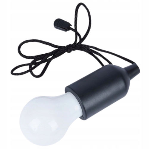 CZARNA Lampka Żarówka LED na baterie - 90 cm WISZĄCA