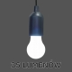 CZARNA Lampka Żarówka LED na baterie - 90 cm WISZĄCA