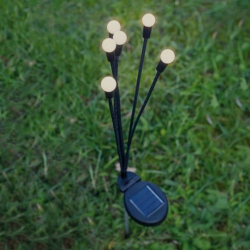 Ogrodowa Dekoracyjna LAMPKA ŚWIETLIK SOLARNY 75 cm - 6 BIAŁYCH kulek LED