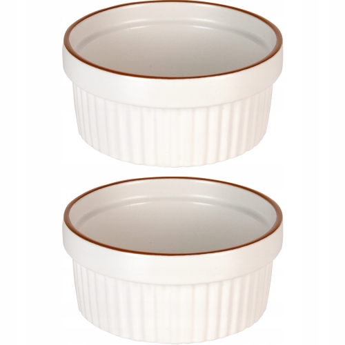 BIAŁE ŻAROODPORNE Naczynia Kokilki do zapiekania 11x5 cm 290 ml - 2 SZTUKI