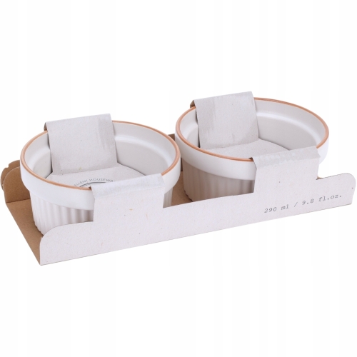 BIAŁE ŻAROODPORNE Naczynia Kokilki do zapiekania 11x5 cm 290 ml - 2 SZTUKI