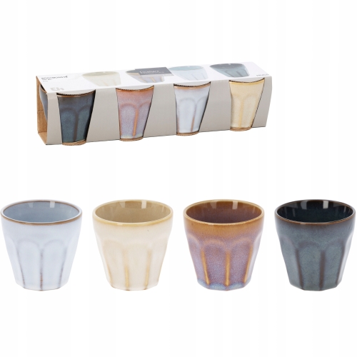 Kamionkowy KUBEK 90 ml 6 x 6,5 cm do KAWY ESPRESSO - komplet 4 sztuki