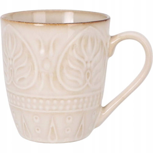 Kamionkowa Filiżanka Kubek do KAWY HERBATY 390 ml, 10 x 9 cm - BEŻOWY