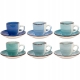 MIX NIEBIESKI Ceramiczna filiżanka 90 ml do KAWY ESPRESSO - komplet 6 sztuk