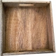 Taca do serwowania 27 x 27 x 5 cm z uchwytami - DREWNO MANGO
