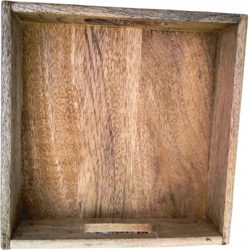 Taca do serwowania 25 x 25 x 5 cm z uchwytami - DREWNO MANGO