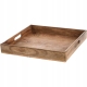 Taca do serwowania 25 x 25 x 5 cm z uchwytami - DREWNO MANGO