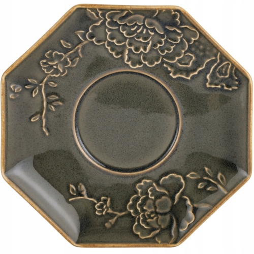 Porcelanowa Filiżanka + spodek do KAWY HERBATY KAKAO 200 ml 9,5 cm - KHAKI