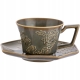 Porcelanowa Filiżanka + spodek do KAWY HERBATY KAKAO 200 ml 9,5 cm - KHAKI
