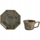 Porcelanowa Filiżanka + spodek do KAWY HERBATY KAKAO 200 ml 9,5 cm - KHAKI