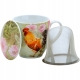 Porcelanowy Kubek 300 ml z Pokrywką i Zaparzaczem - KOGUT