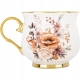 DUŻY Porcelanowy Kubek Filiżanka do KAWY HERBATY 430 ml, 10 x 9 cm - KWIATY