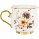 DUŻY Porcelanowy Kubek Filiżanka do KAWY HERBATY 430 ml, 10 x 9 cm - KWIATY