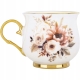 DUŻY Porcelanowy Kubek Filiżanka do KAWY HERBATY 430 ml, 10 x 9 cm - KWIATY