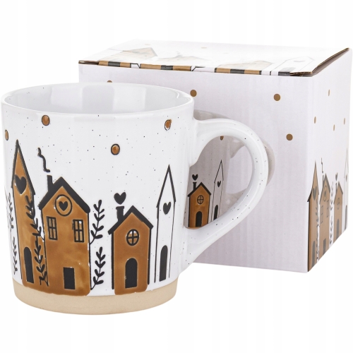 DUŻY Kamionkowy Kubek do KAWY HERBATY - 460 ml, 10 x 10,5 cm