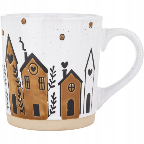 DUŻY Kamionkowy Kubek do KAWY HERBATY - 460 ml, 10 x 10,5 cm