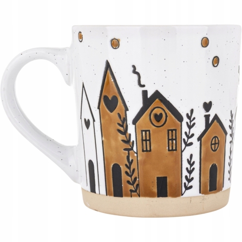 DUŻY Kamionkowy Kubek do KAWY HERBATY - 460 ml, 10 x 10,5 cm