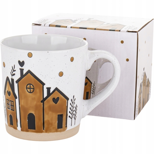 DUŻY Kamionkowy Kubek do KAWY HERBATY - 460 ml, 10 x 10,5 cm