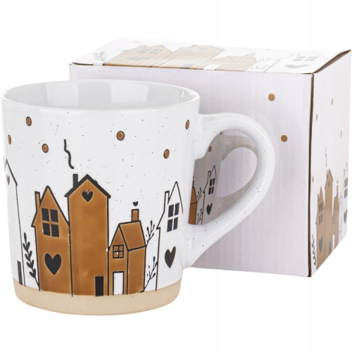 DUŻY Kamionkowy Kubek do KAWY HERBATY - 460 ml, 10 x 10,5 cm