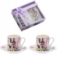 PORCELANA ZESTAW Dwie filiżanki 80ml ze spodkami do KAWY ESPRESSO - LAWENDA