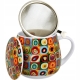 Kubek baryłka 430 ml z Zaparzaczem do HERBATY ZIÓŁ - SQUARES WITH CIRCLES