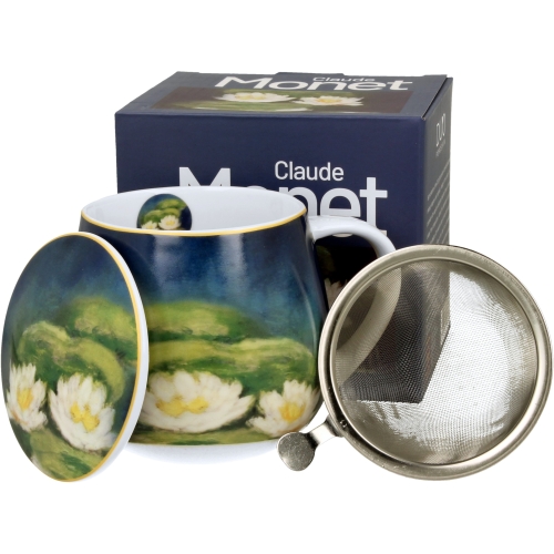 Kubek baryłka 430 ml z Zaparzaczem do HERBATY ZIÓŁ - NENUFARS Claude Monet