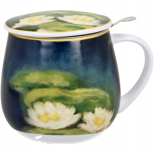Kubek baryłka 430 ml z Zaparzaczem do HERBATY ZIÓŁ - NENUFARS Claude Monet