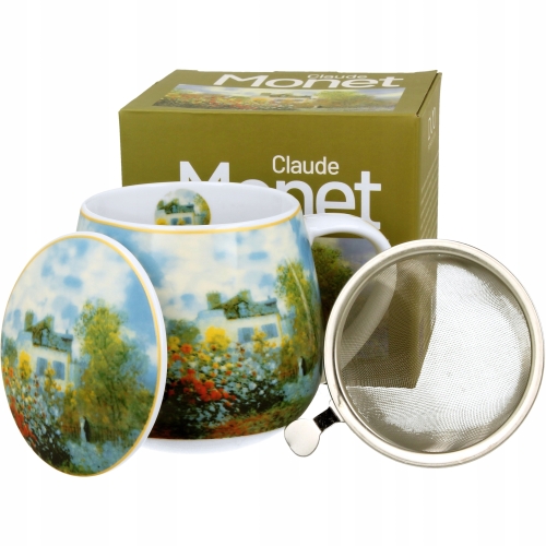 Kubek baryłka 430 ml z Zaparzaczem do HERBATY ZIÓŁ Claude Monet THE GARDEN