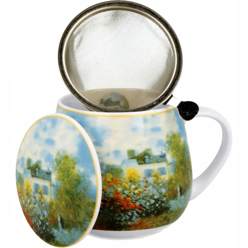 Kubek baryłka 430 ml z Zaparzaczem do HERBATY ZIÓŁ Claude Monet THE GARDEN