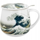 Kubek baryłka 430ml z Zaparzaczem do HERBATY ZIÓŁ THE GREAT WAVE by Hokusai