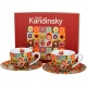 DWIE filiżanki 110 ml ze spodkami do KAWY ESPRESSO - SQUARES WITH CIRCLES