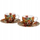 DWIE filiżanki 110 ml ze spodkami do KAWY ESPRESSO - SQUARES WITH CIRCLES