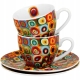 DWIE filiżanki 110 ml ze spodkami do KAWY ESPRESSO - SQUARES WITH CIRCLES