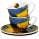 DWIE filiżanki 110ml ze spodkami do KAWY ESPRESSO Van Gogh TERRACE AT NIGHT