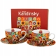 DWIE Porcelanowe Filiżanki 270 ml do KAWY HERBATY - SQUARES WITH CIRCLES