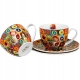 DWIE Porcelanowe Filiżanki 270 ml do KAWY HERBATY - SQUARES WITH CIRCLES