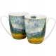 DWA Porcelanowe Kubki 360 ml Zestaw do KAWY HERBATY - WHEAT FIELD Van Gogh
