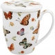 Porcelanowy Kubek 350 ml z Zaparzaczem do HERBATY ZIÓŁ - BUTTERFLIES MOTYLE