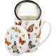 Porcelanowy Kubek 350 ml z Zaparzaczem do HERBATY ZIÓŁ - BUTTERFLIES MOTYLE