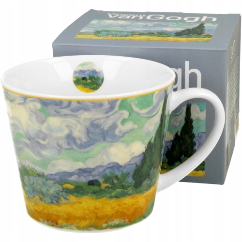 Duży PORCELANOWY Kubek 600 ml do KAWY HERBATY - WHEAT FIELD by Van Gogh