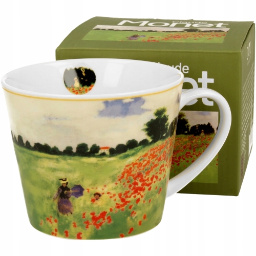 Duży PORCELANOWY Kubek 600 ml do KAWY HERBATY - POPPY FIELD by Claude Monet