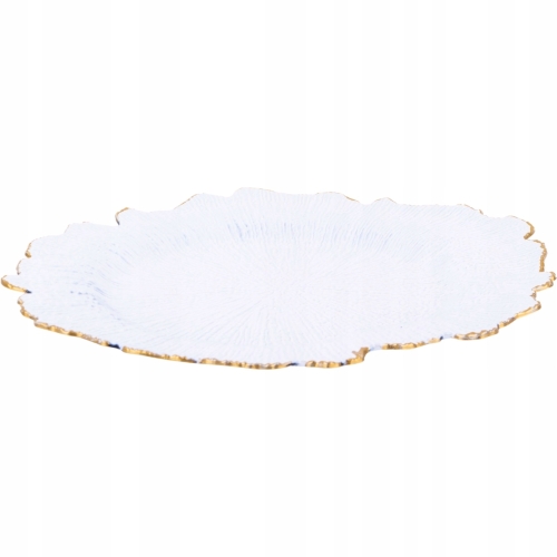 Podtalerz Podkładka Podstawka pod Talerz Patera 33 cm - kolor BIAŁY ZŁOTY