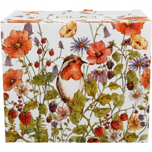 PORCELANOWY Kubek XXL 1000 ml do KAWY HERBATY - Flower Classic WILD BIRD