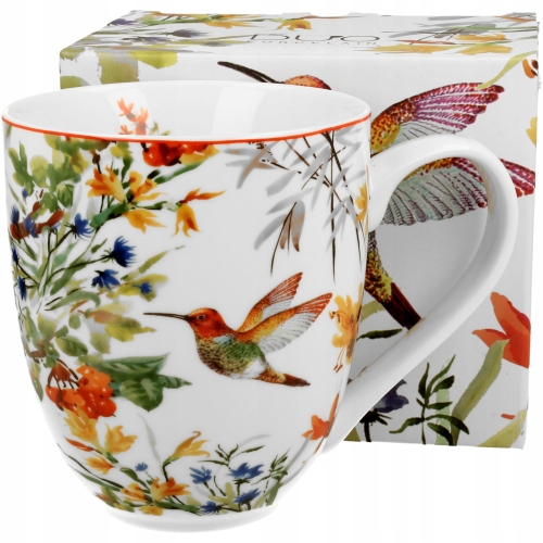 PORCELANOWY Kubek XXL 1000 ml do KAWY HERBATY - Flower Classic KOLIBER